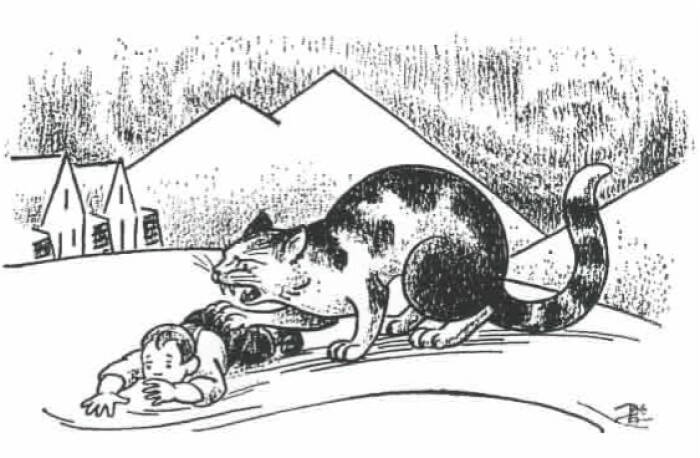 Ilustrasi Kucing Yule yang memangsa anak-anak. (redditblog.com) Legenda Kucing Yule yang memangsa anak-anak.