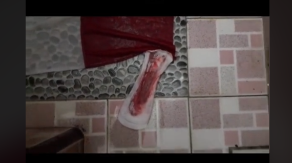 Bendera Merah Putih disiram darah dari pembalut wanita (Youtube/Palala Sumatra 23) video viral, viral, bendera merah putih