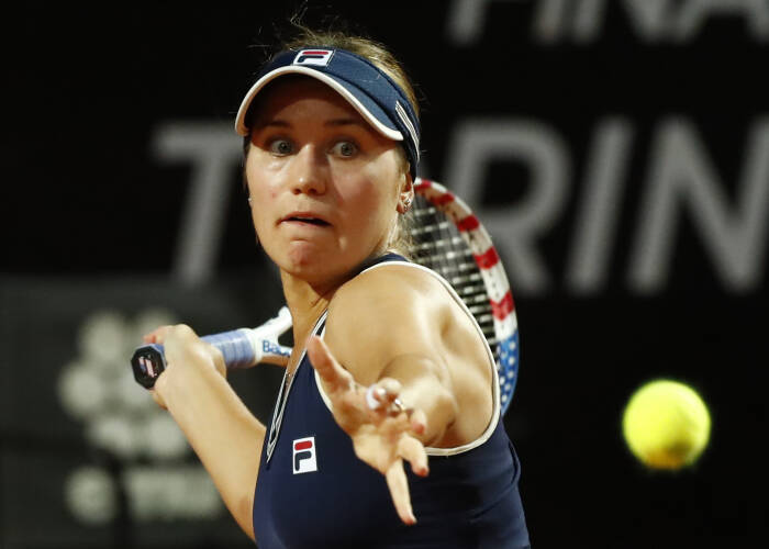 Sofia Kenin dari AS beraksi (REUTERS/Angelo Carconi) Sofia Kenin dari AS beraksi