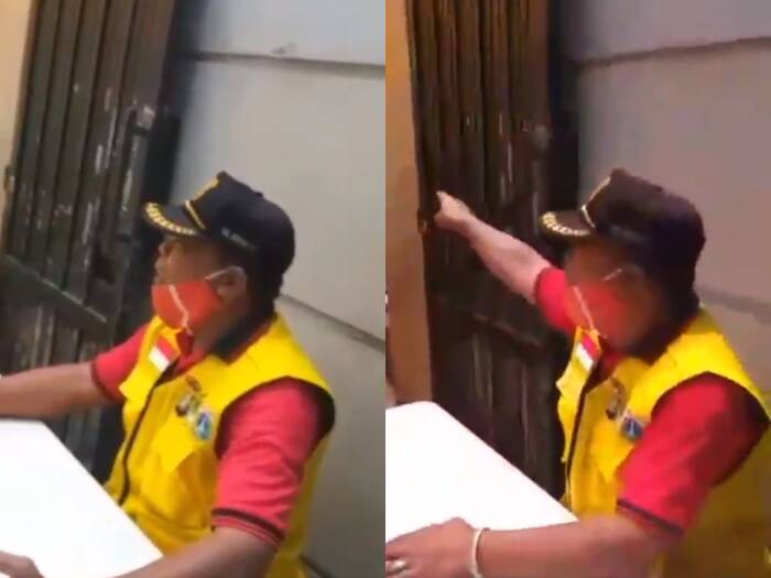 Cuplikan video petugas yang ngotot makan di tempat padahal tengah PSBB. (photo/Instagram/@petergontha) Petugas ngotot makan di tempat