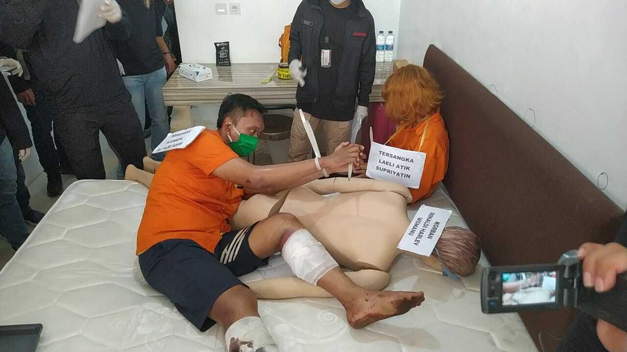 Rekonstruksi kasus mutilasi Kalibata City di Apartemen Mension, Jakpus. (Dok. Humas Polda Metro Jaya). Rekonstruksi kasus mutilasi Kalibata City di Apartemen Mension, Jakpus. Dok. Humas Polda Metro Jaya.
