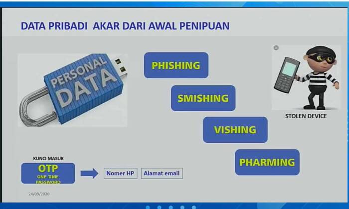 Ilustrasi penipuan cyber dan pencurian OTP. (Youtube/Kemenkominfo). Ilustrasi penipuan cyber dan pencurian OTP.