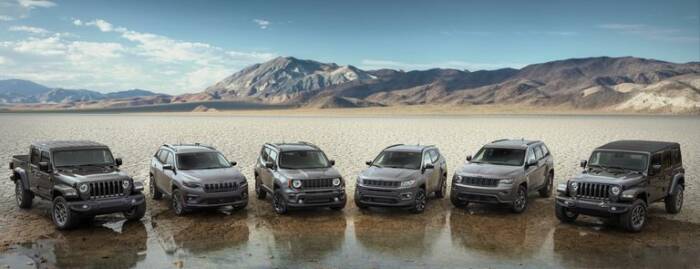 Jajaran mobil Jeep 2021 edisi ulang tahun Jeep yang ke-80 (photo/Jeep) Jajaran mobil Jeep 2021 edisi ulang tahun Jeep yang ke-80
