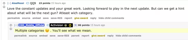 Balasan Activision di sub-Reddit Call of Duty: Mobile (photo/Reddit via. Dexerto) Balasan Activision di sub-Reddit Call of Duty: Mobile