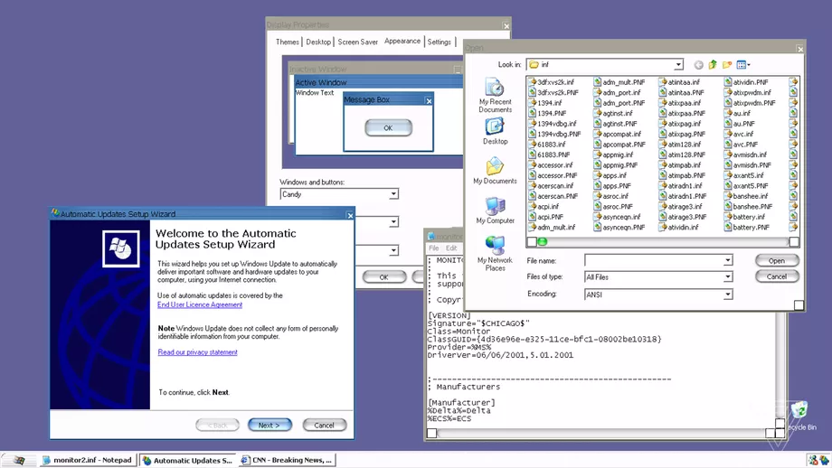 Tema di sistem operasi Windows XP yang terlihat seperti Mac (photo/The Verge) Tema di sistem operasi Windows XP yang terlihat seperti Mac