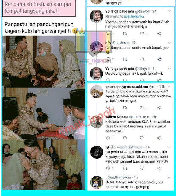Niat melamar malah jadi akad nikah (Instagram/@mak_inpoh) video viral, viral, akad nikah, lamaran kekasih