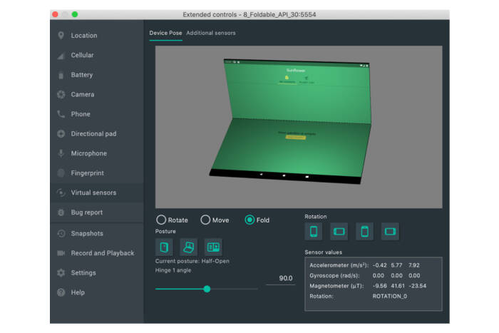 Dukungan layar lipat di emulator Android Studio 4.1 terbaru (photo/Google) Dukungan layar lipat di emulator Android Studio 4.1 terbaru