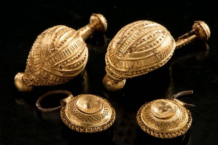 Perhiasan yang ditemukan di makam Putri Kuno Celtic. (Dirk Krausse et al / Antiquity) Perhiasan yang ditemukan di makam Putri Kuno Celtic.