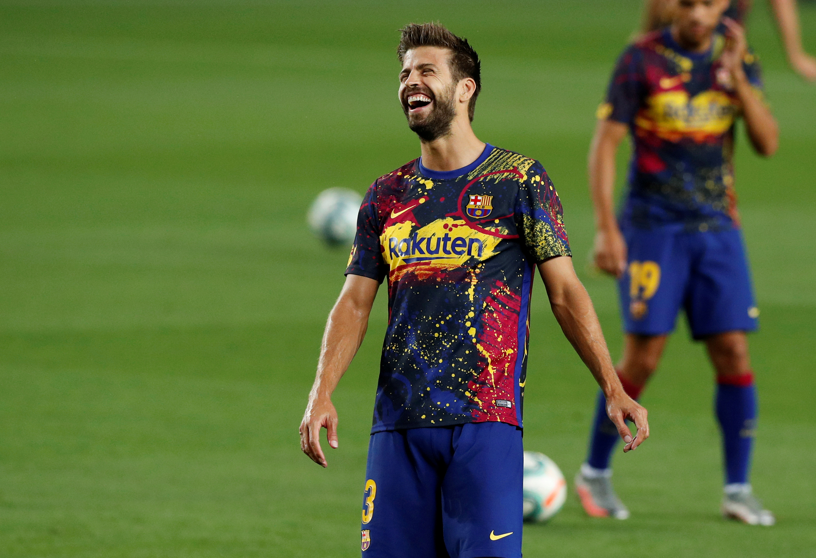 Gerard Pique (REUTERS/ALBERT GEA) Gerard Pique, Marc-Andre ter Stegen, Clement Lenglet dan Frenkie de Jong (REUTERS/ALBERT GEA)