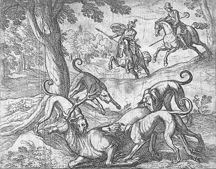 Gambaran Actaeon yang dimangsa anjing-anjingnya. (nirvanicinsights.com) Gambaran Actaeon yang dimangsa anjing-anjingnya
