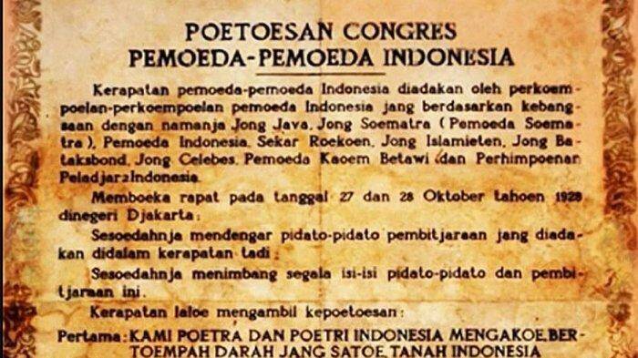 Teks asli Sumpah Pemuda 28 Oktober 1928. (Istimewa/Museum Sumpah Pemuda) Mengenal Ejaan Van Ophuijsen, Ejaan yang Dipakai Dalam Naskah Sumpah Pemuda