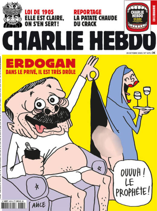 Karikatur Erdogan di Majalah Charlie Hebdo. (Twitter/@Charlie_Hebdo_) karikatur erdogan