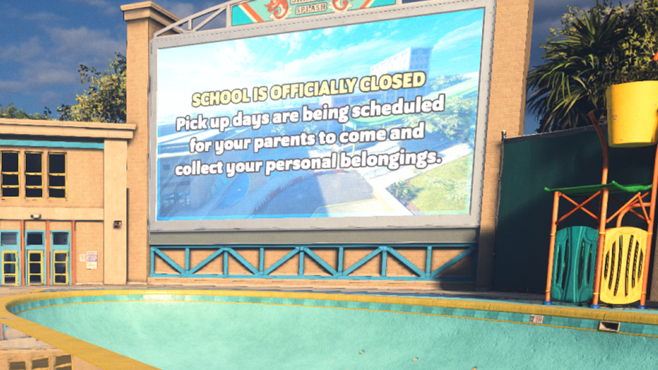 Pengumuman sebuah sekolah di game Tony Hawk