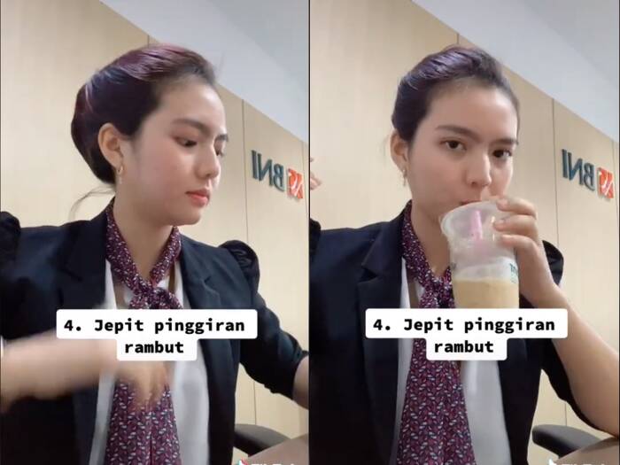 Cuplikan video cewek cantik yang bikin tutorial cepol rambut di sosmed. (photo/TikTok/@noviafrss) Cuplikan video cewek cantik yang bikin tutorial cepol rambut di sosmed. (photo/TikTok/@noviafrss)