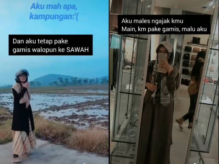 Cuplikan video cewek yang selalu menggunakan gamis dimana pun dan kapan pun. (photo/TikTok/@amndfa_) Cuplikan video cewek yang selalu menggunakan gamis dimana pun dan kapan pun. (photo/TikTok/@amndfa_)