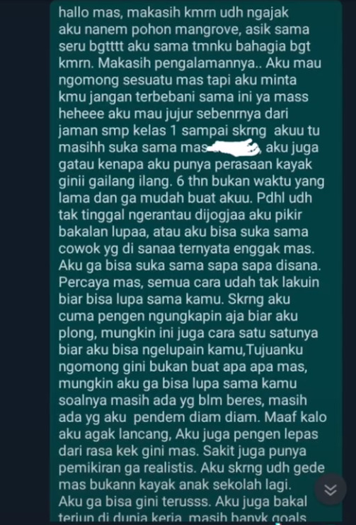 Isi chat wanita dan pria di WA cinta, cinta bertepuk sebelah tangan, viral