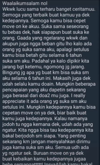 Isi chat wanita dan pria cinta, cinta bertepuk sebelah tangan, viral