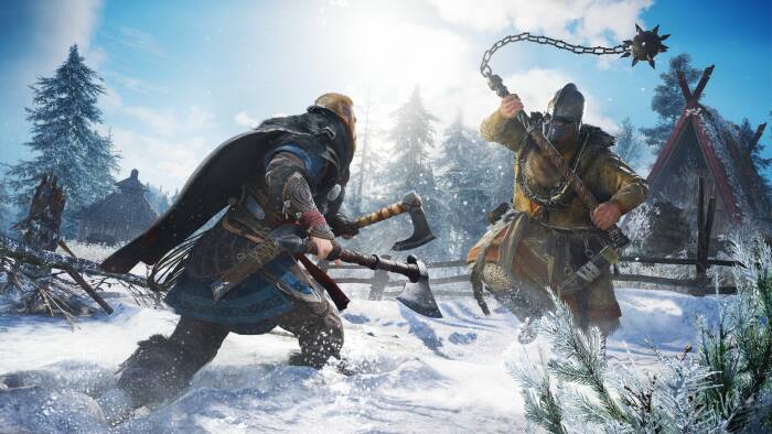 Ilustrasi karakter Eivor dari game Assassin