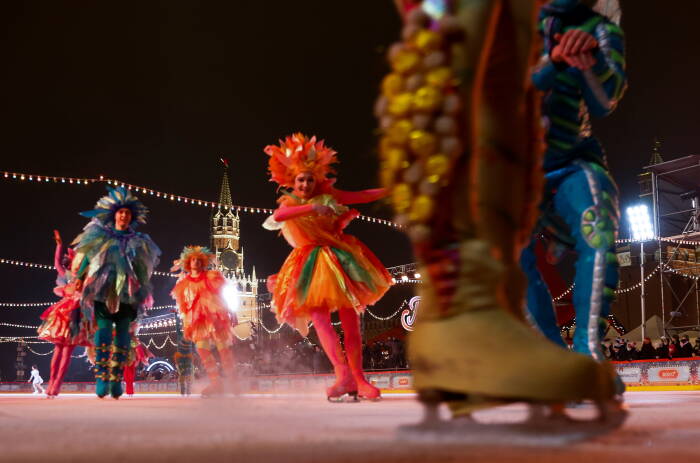 Gelanggang es terbesar di Moskow. (REUTERS/ MAXIM SHEMETOV) Gelanggang es terbesar di Moskow