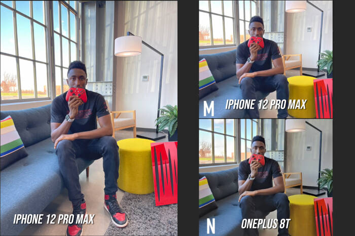 Hasil foto iPhone 12 Pro Max dibandingkan dengan OnePlus 8T (photo/YouTube/Marques Brownlee) Hasil foto iPhone 12 Pro Max dibandingkan dengan OnePlus 8T