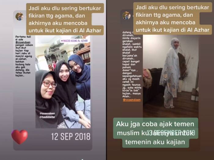 Cuplikan video wanita yang menjadi mualaf. (photo/TikTok/@ccoendoen)