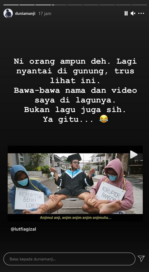 Story Anji Manji. (Instagram/@duniamanji) lutfi agizal