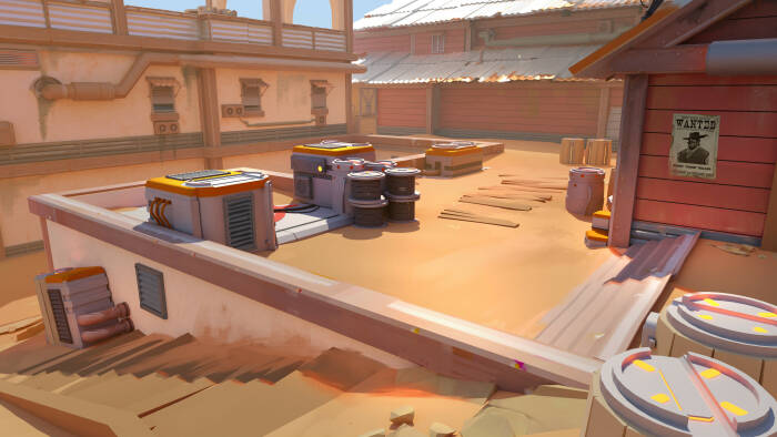Map Dust 2 dari Counter-Strike dengan style Overwatch (photo/ArtStation/Michael Shinde) Map Dust 2 dari Counter-Strike dengan style Overwatch