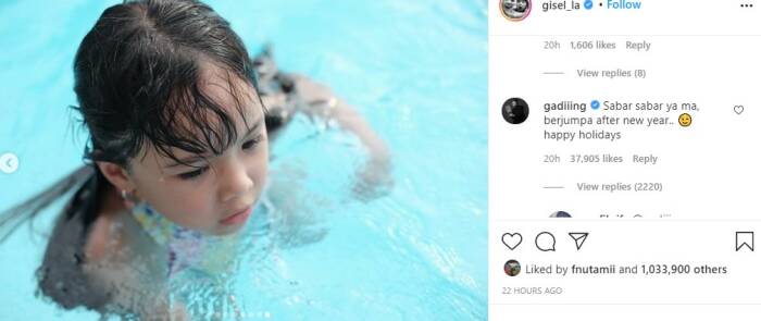 Komentar Gading di unggahan Gisel. (Instagram/@gisel_la) komentar gading di unggahan gisel jadi sorotan