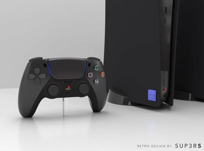 Tampilan console PlayStation 5 edisi retro berwarna hitam (photo/SUP3R5) Tampilan console PlayStation 5 edisi retro berwarna hitam