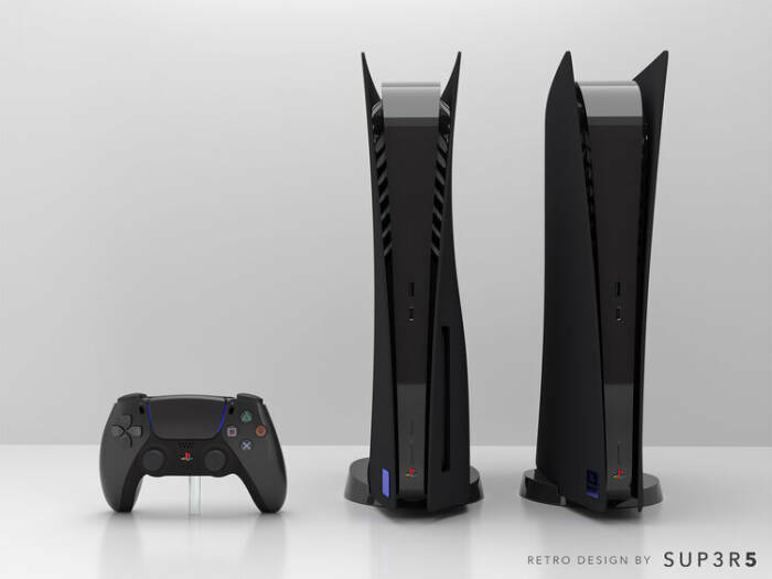Tampilan console PlayStation 5 edisi retro berwarna hitam (photo/SUP3R5) Tampilan console PlayStation 5 edisi retro berwarna hitam