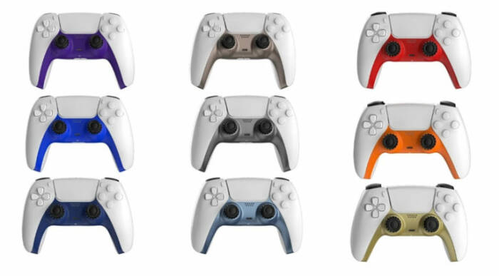 Tampilan faceplate dengan warian warna beragam untuk DualSense PS5 (photo/Decor Evolve) Tampilan faceplate dengan warian warna beragam untuk DualSense PS5