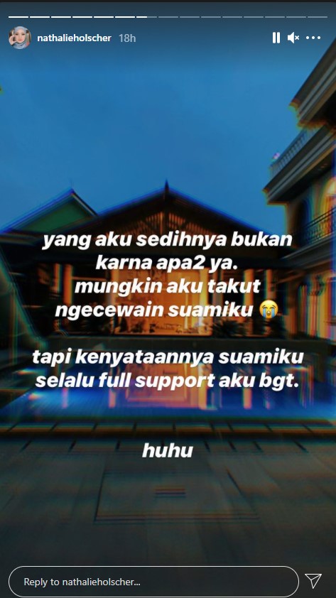 Unggahan Nathalie di Instagram Story-nya. (Instagram/@nathalieholscher) nathalie istri sule keguguran usai alami pendarahan