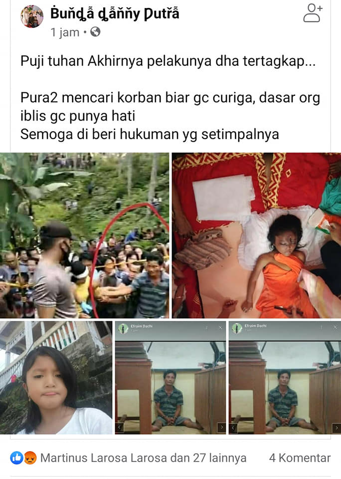 tampang pembunuh anak kades di nias