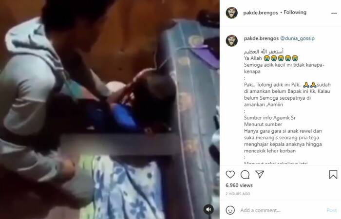 Viral pria diduga ayah tiri tega aniaya balita hanya gara-gara rewel. (Instagram/@pakde.brengos) penganiayaan anak, ayah tiri aniaya balita, viral,