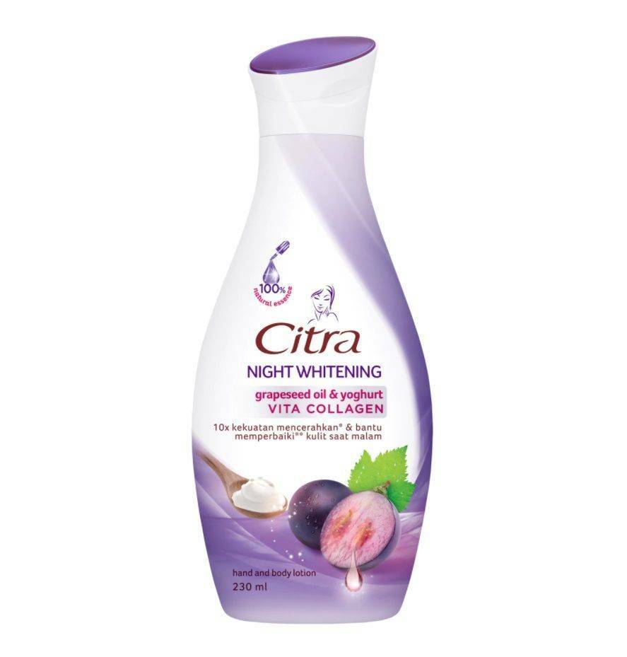 Citra Night Whitening Hand & Body Lotion. (www.cantikcitra.co.id) Rekomendasi Body Lotion Yogurt